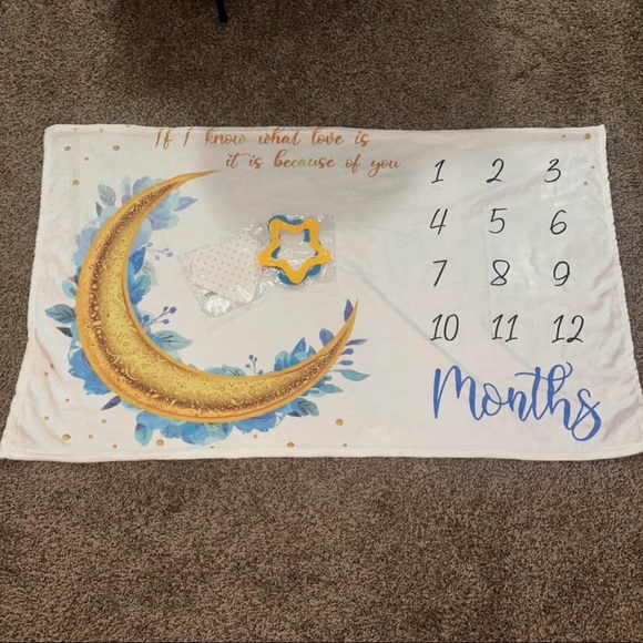 Other - Baby Milestone Blanket with Moon and Stars NWOT
